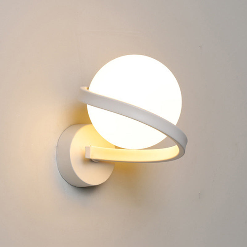 Modernism Globe Bath Vanity Lighting Metal Black/White Light for Bathroom