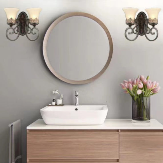 Geometric Shape Glass Vanity Sconce Light Modern Vanity Mirror Lights in Black