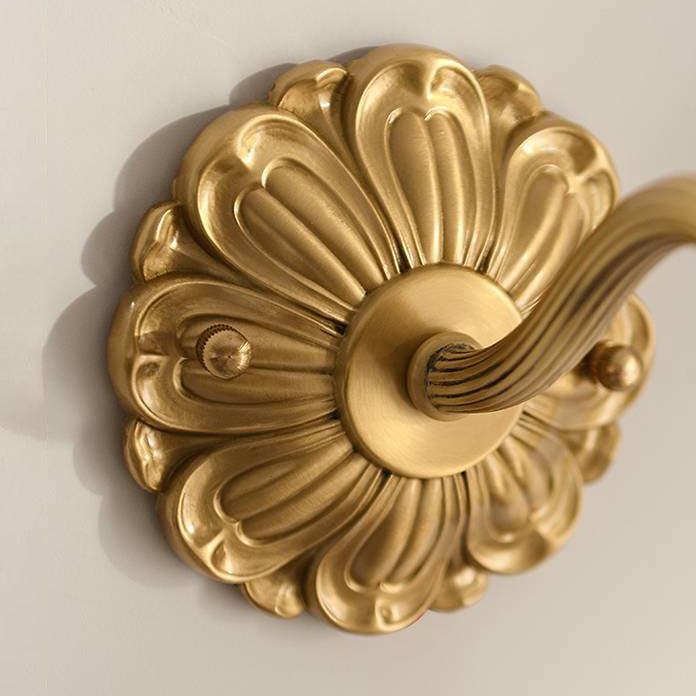 Flower Shape Glass Vanity Sconce Light Modern Style 1-Light Vanity Mirror Lights in Brass