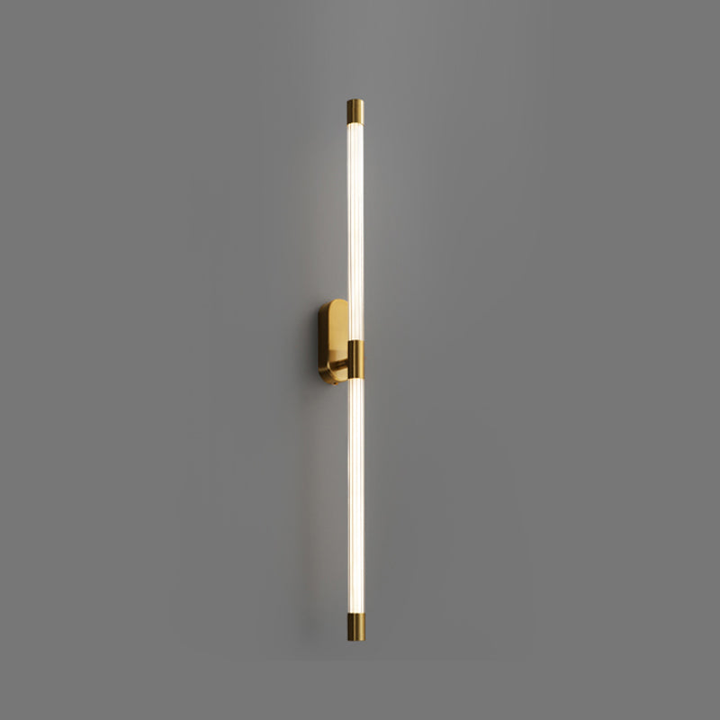 Linear Shape Metal Vanity Sconce Light Modern Style 1-Light Vanity Mirror Lights in Gold