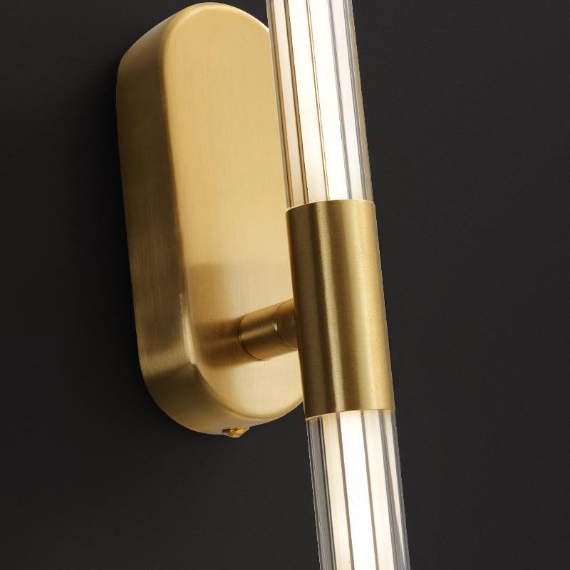 Linear Shape Metal Vanity Sconce Light Modern Style 1-Light Vanity Mirror Lights in Gold
