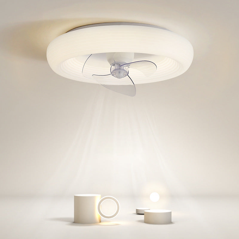3-Blade White Ceiling Fan Modernism LED Fan with Light for Home