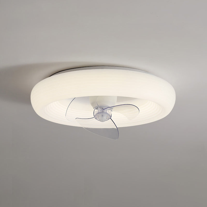 3-Blade White Ceiling Fan Modernism LED Fan with Light for Home