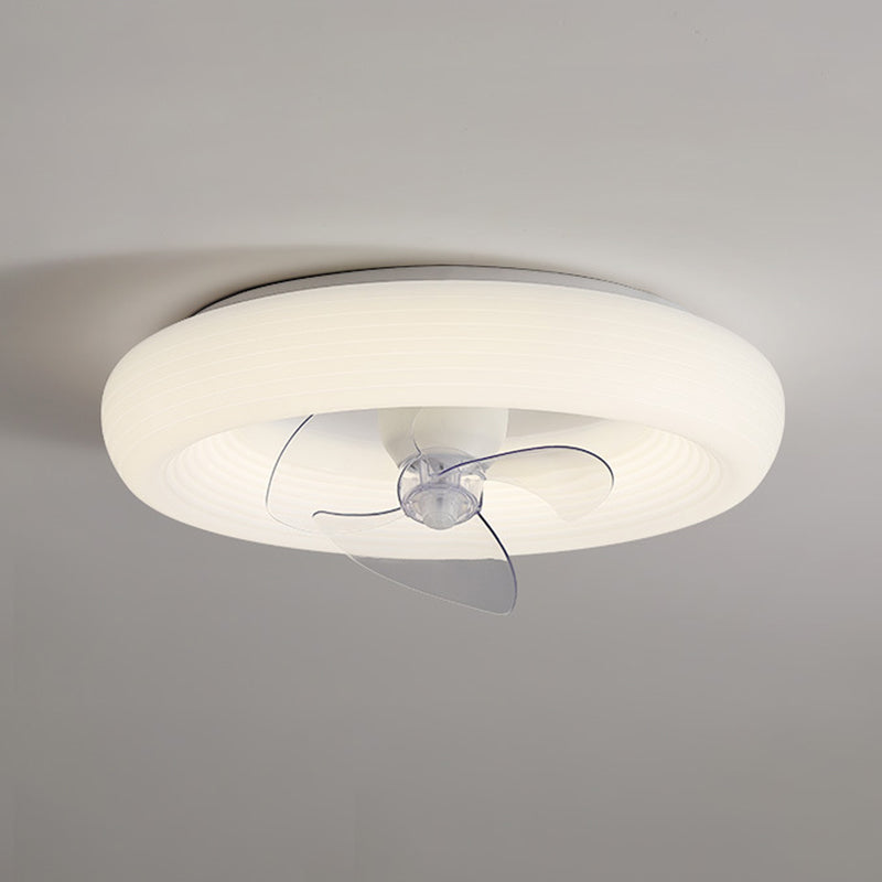 3-Blade White Ceiling Fan Modernism LED Fan with Light for Home