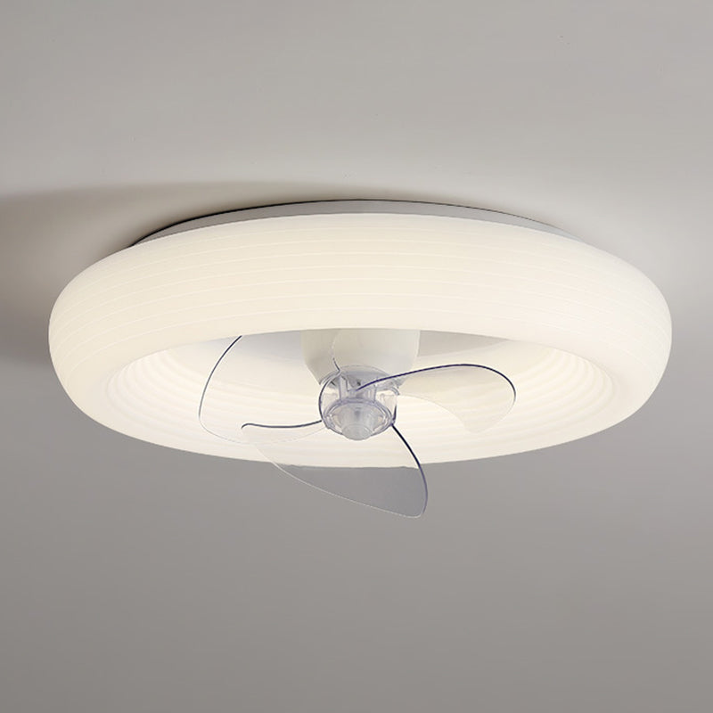 3-Blade White Ceiling Fan Modernism LED Fan with Light for Home