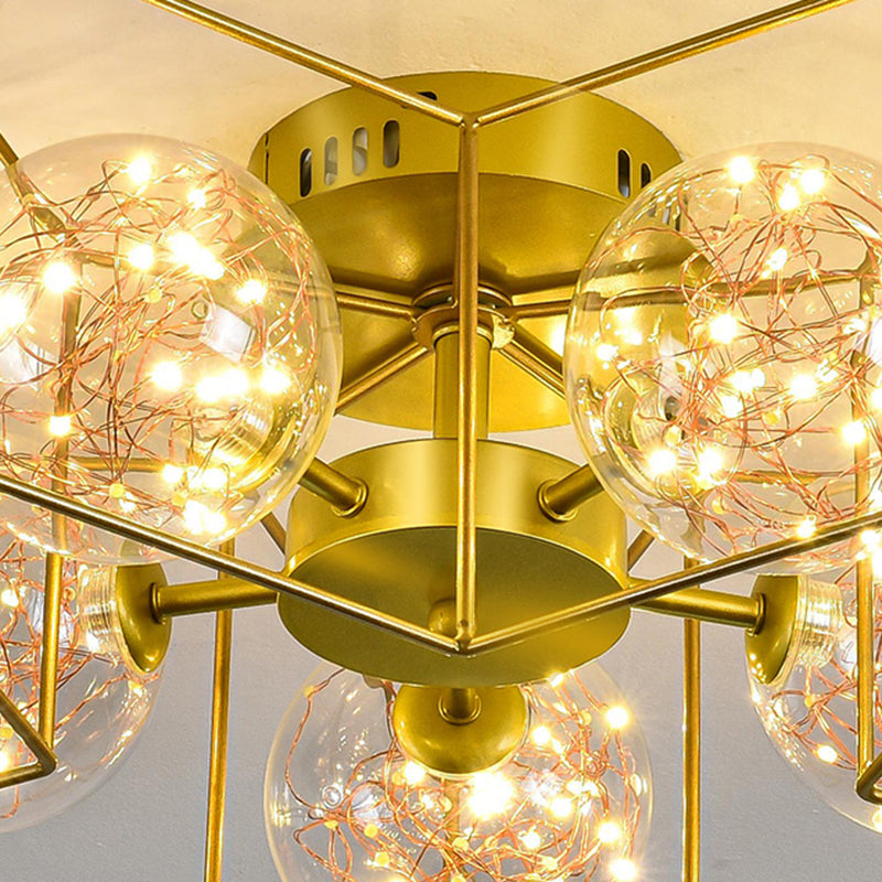 Modern Simple Iron Ceiling Light Geometry Shape Ceiling Lamp for Bedroom