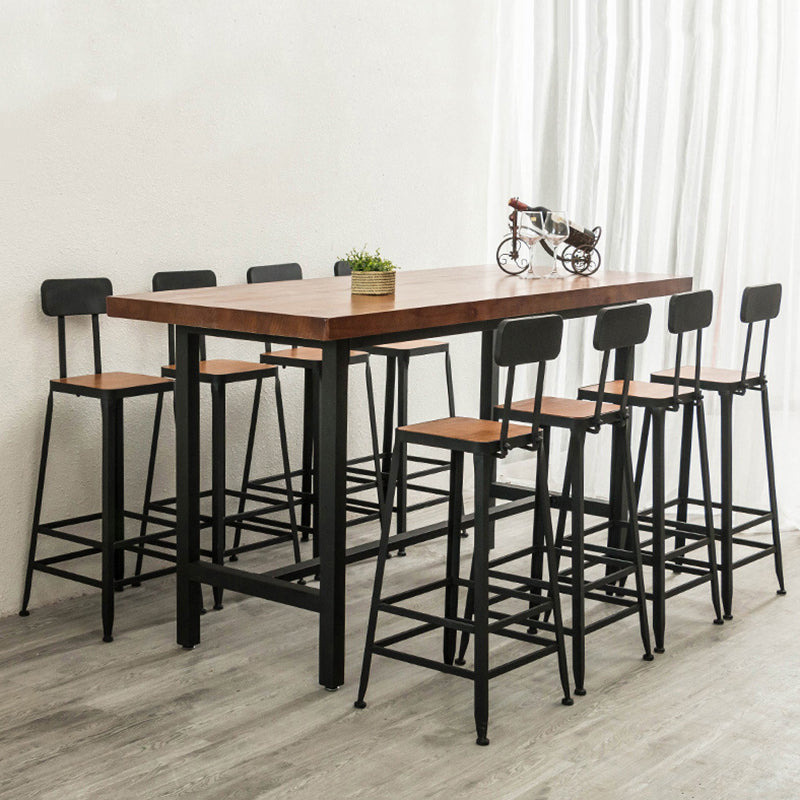 Solid Wood Bar Pub Table Set Industrial 1/9 Pieces Table and Stool Set
