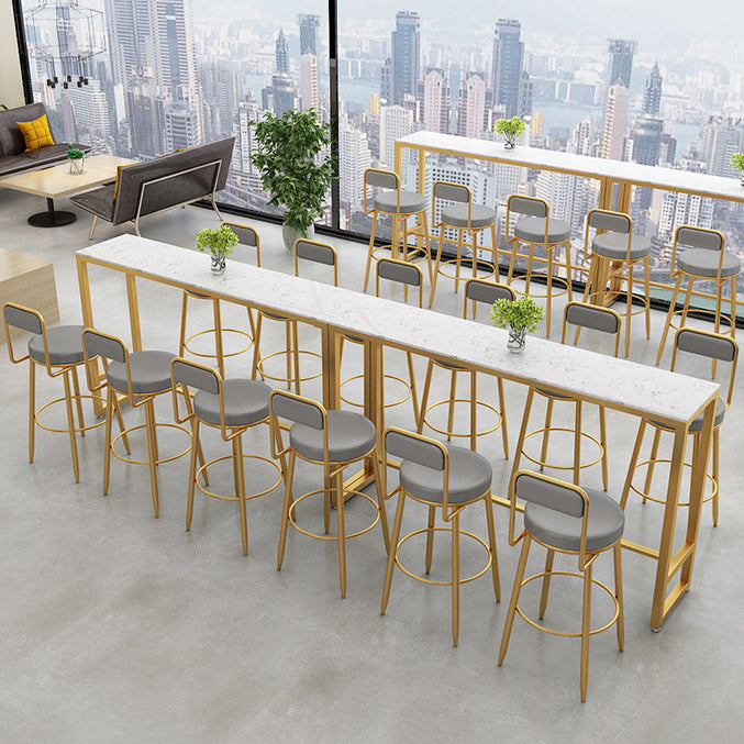 Faux Marble Bar Stool and Table Set 1/4 Pieces Counter Height Set