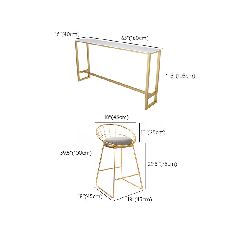 Faux Marble Pub Table Set Modern 1/7 Pieces Bar Stool and Table Set