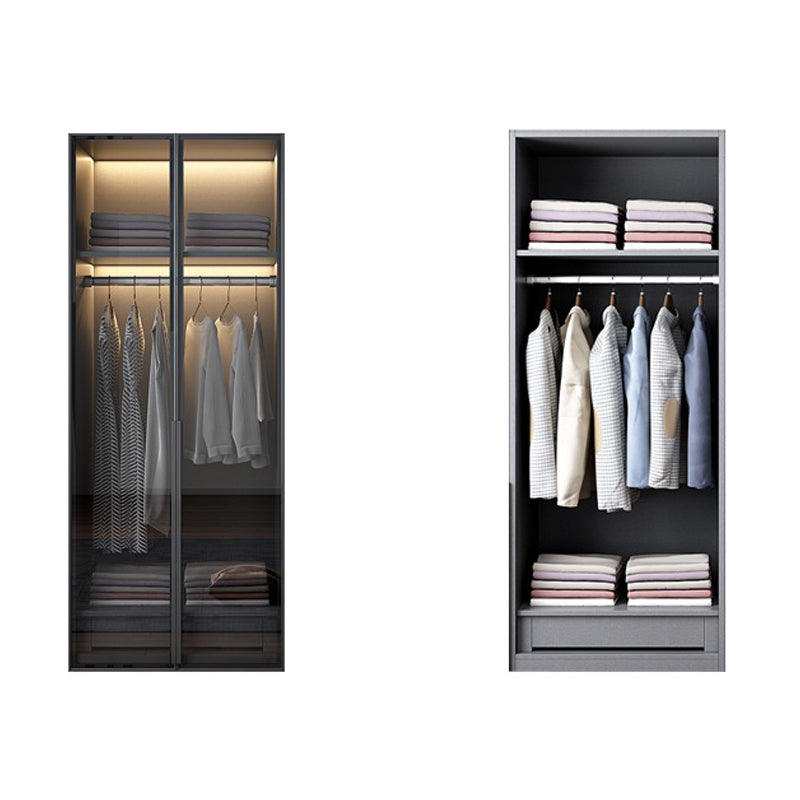Hinged Wardrobe Closet with Drawer Contemporary Storage Cabinet
