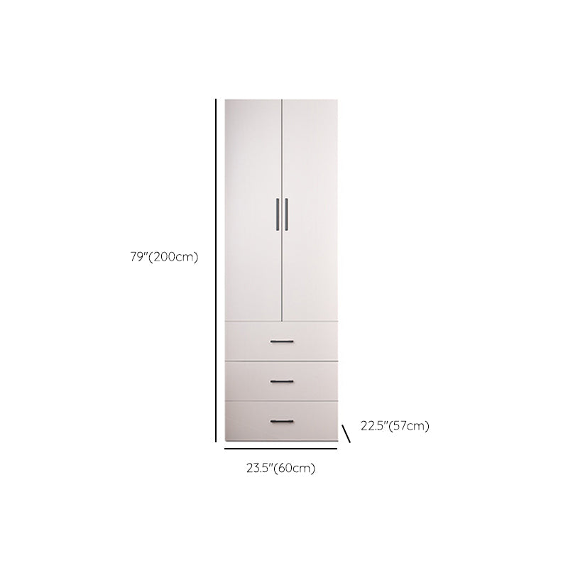 Hinged Wardrobe Closet with Drawer Contemporary Storage Cabinet