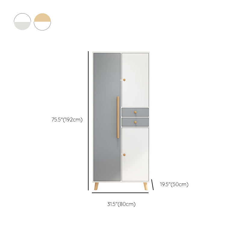 Hinged Engineered Wood Wardrobe Closet Modern Wardrobe Cabinet