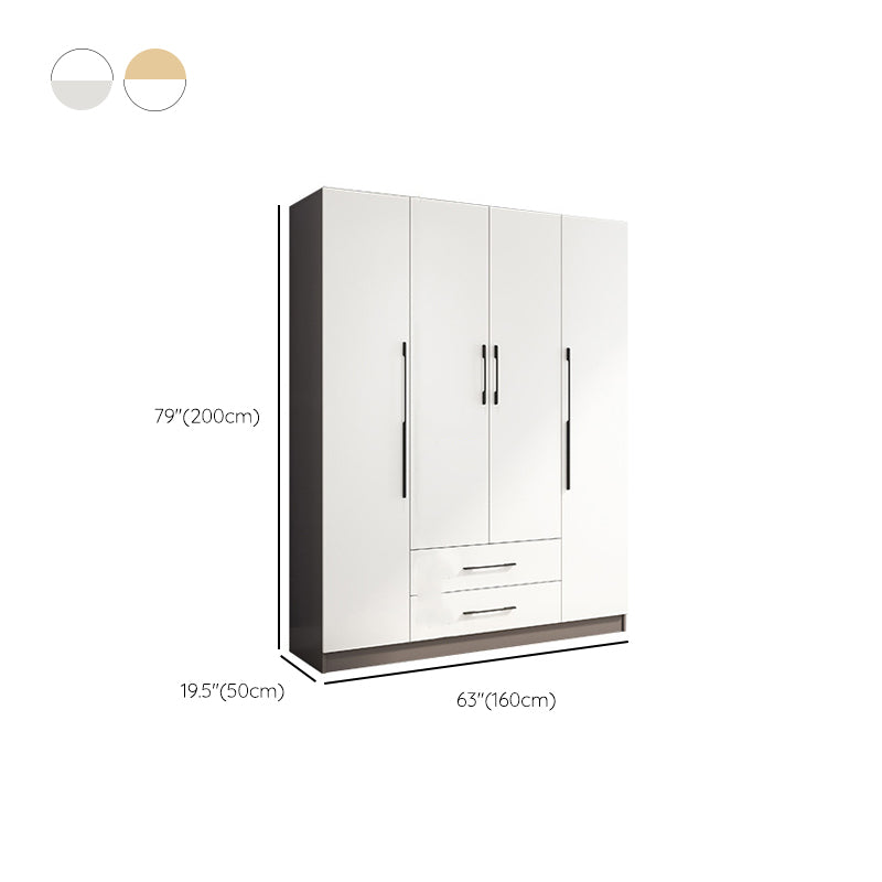 Hinged Engineered Wood Wardrobe Closet Modern Wardrobe Cabinet