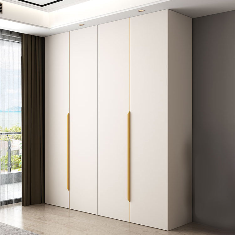 Modern Hinged Wardrobe Closet White Engineered Wood Wardrobe Armoire