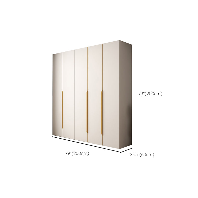 Modern Hinged Wardrobe Closet White Engineered Wood Wardrobe Armoire