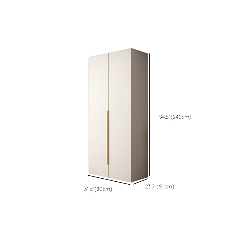 Modern Hinged Wardrobe Closet White Engineered Wood Wardrobe Armoire