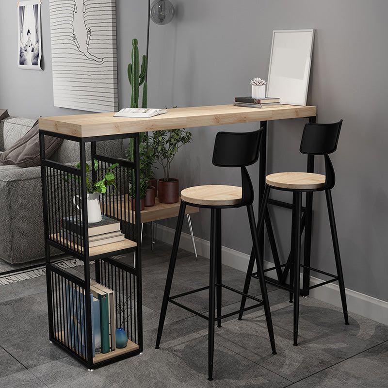 Industrial Rectangle Bistro Bar Desk Solid Wood Bistro Table for Indoor