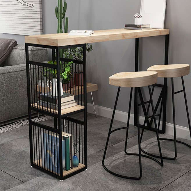 Industrial Rectangle Bistro Bar Desk Solid Wood Bistro Table for Indoor