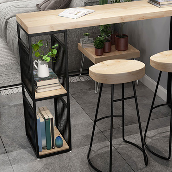 Industrial Rectangle Bistro Bar Desk Solid Wood Bistro Table for Indoor