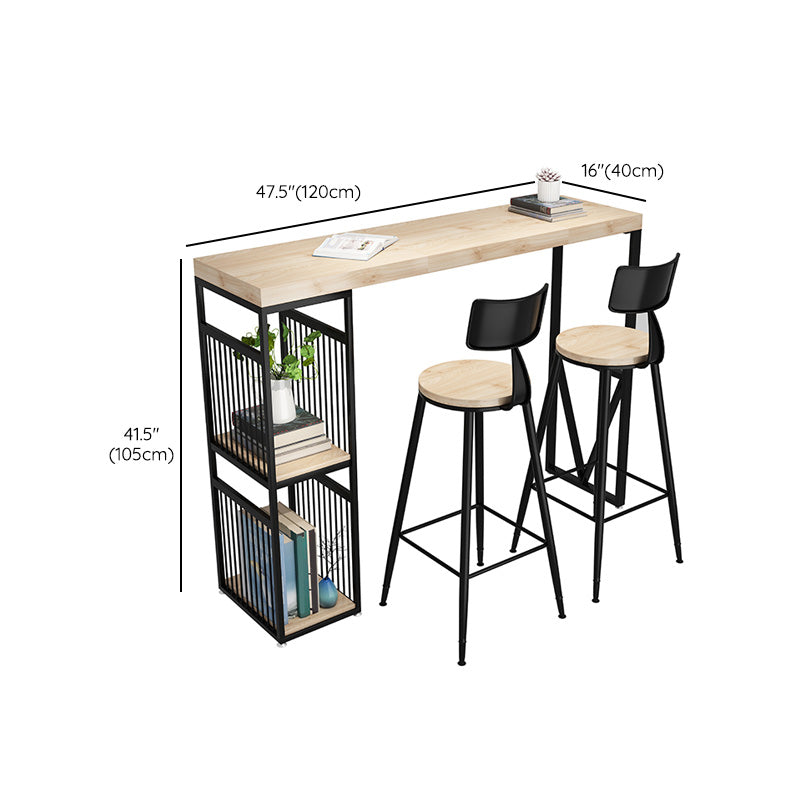 Industrial Rectangle Bistro Bar Desk Solid Wood Bistro Table for Indoor