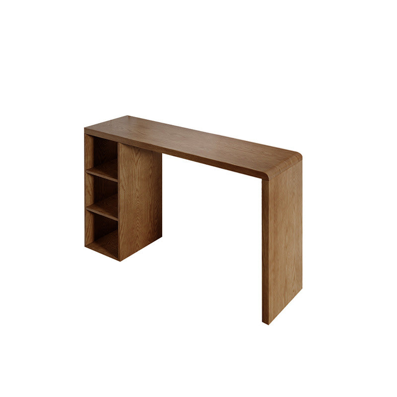 Modern Style Bar Table Pine Solid Wood Double pedestal Bar Dining Table with Storage