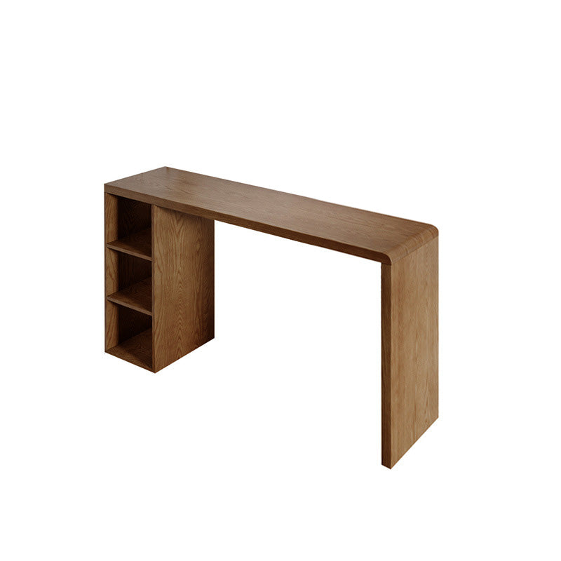 Modern Style Bar Table Pine Solid Wood Double pedestal Bar Dining Table with Storage