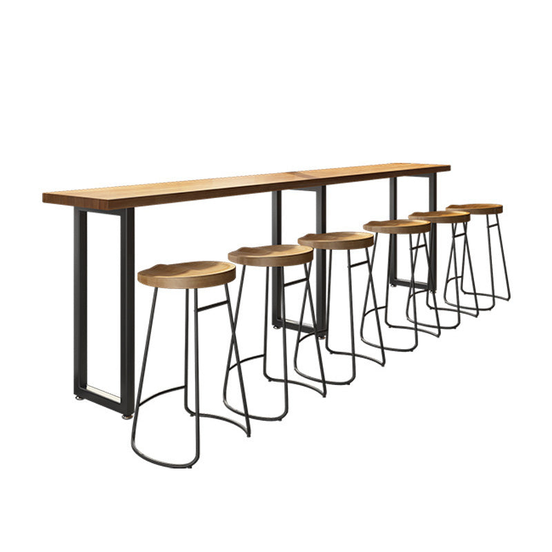 Industrial Rectangle Bar Table Solid Wood Bar Dining Table for Indoor