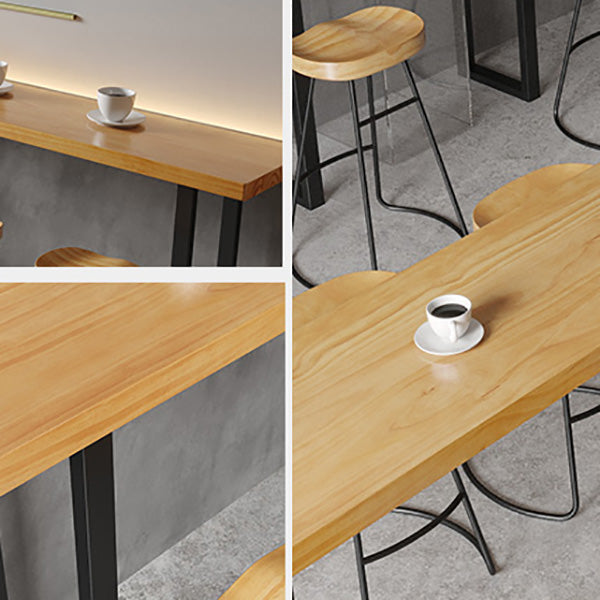 Industrial Rectangle Bar Table Solid Wood Bar Dining Table for Indoor