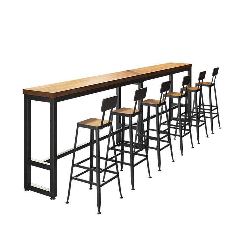 Wood Top Bar Table Rectangle Bar Table for Kitchen Living Room Coffee Room