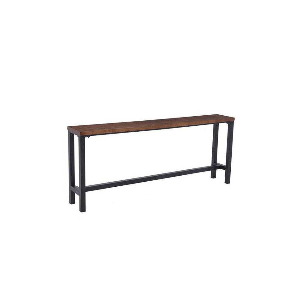 Wood Top Bar Table Modern Metal Base Dining Table for Coffee Room