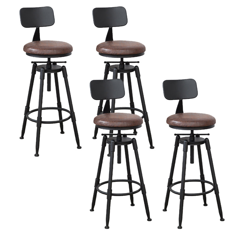 Modern Style Round Seat Barstool Wood Counter Bar Stool with Wood Legs