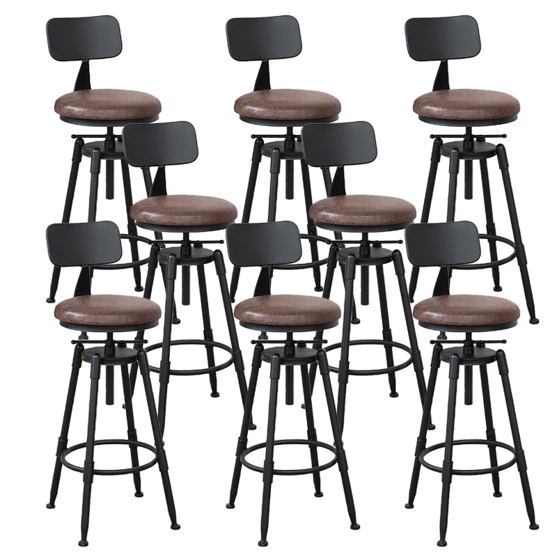 Modern Style Round Seat Barstool Wood Counter Bar Stool with Wood Legs