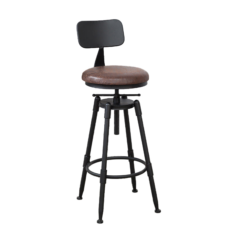 Modern Style Round Seat Barstool Wood Counter Bar Stool with Wood Legs