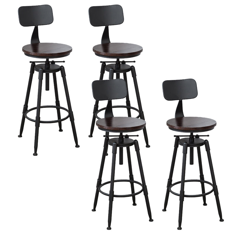 Modern Style Round Seat Barstool Wood Counter Bar Stool with Wood Legs