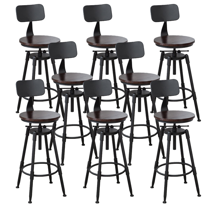 Modern Style Round Seat Barstool Wood Counter Bar Stool with Wood Legs