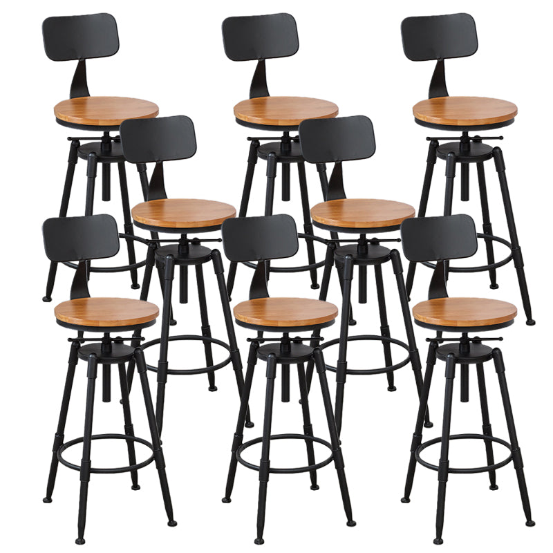 Modern Style Round Seat Barstool Wood Counter Bar Stool with Wood Legs
