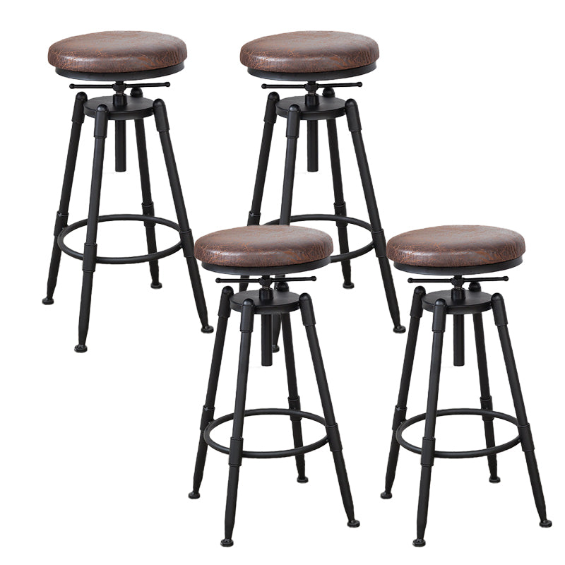 Modern Style Round Seat Barstool Wood Counter Bar Stool with Wood Legs