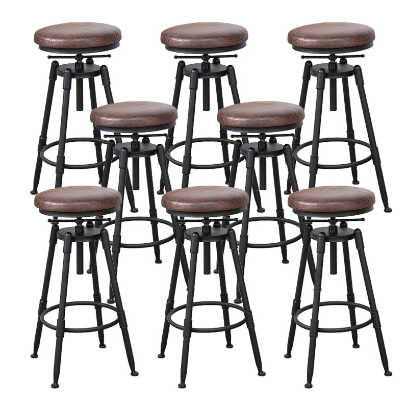 Modern Style Round Seat Barstool Wood Counter Bar Stool with Wood Legs