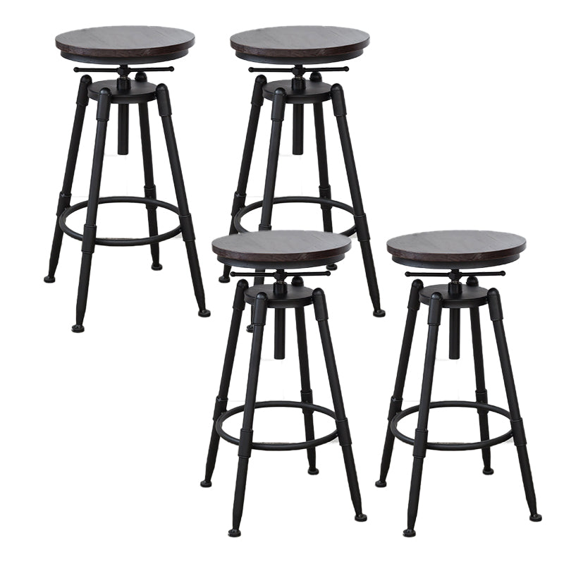 Modern Style Round Seat Barstool Wood Counter Bar Stool with Wood Legs