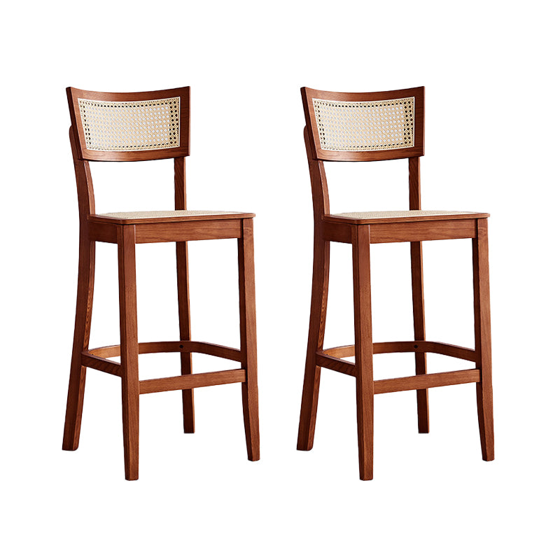 Modern Style Low Back Barstool Wooden Counter Bar Stool with Wood Legs