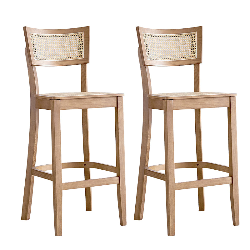 Modern Style Low Back Barstool Wooden Counter Bar Stool with Wood Legs