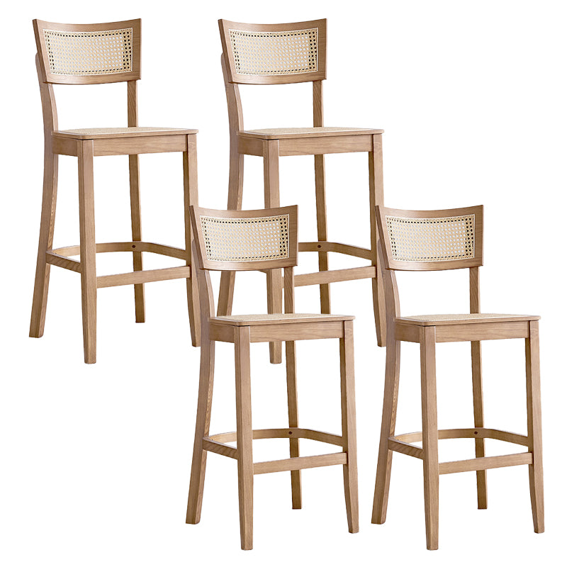 Modern Style Low Back Barstool Wooden Counter Bar Stool with Wood Legs