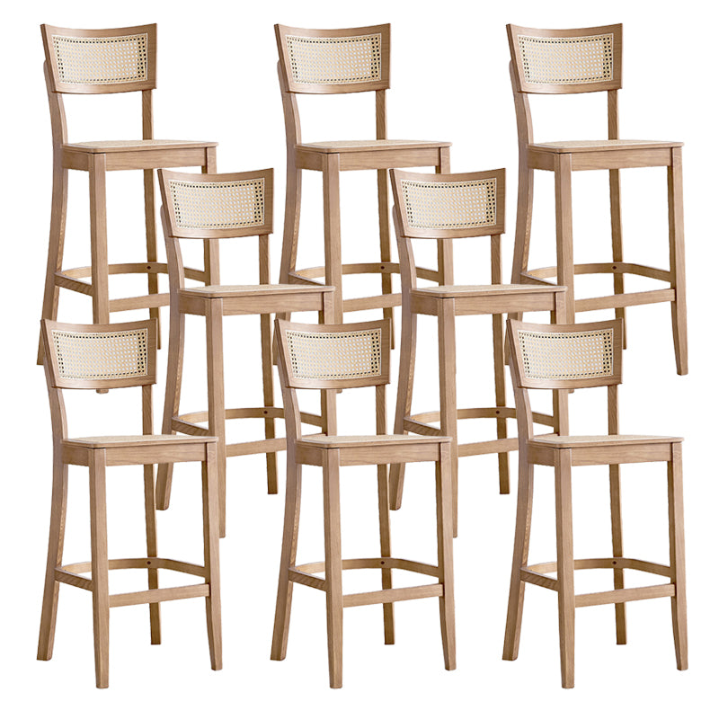 Modern Style Low Back Barstool Wooden Counter Bar Stool with Wood Legs