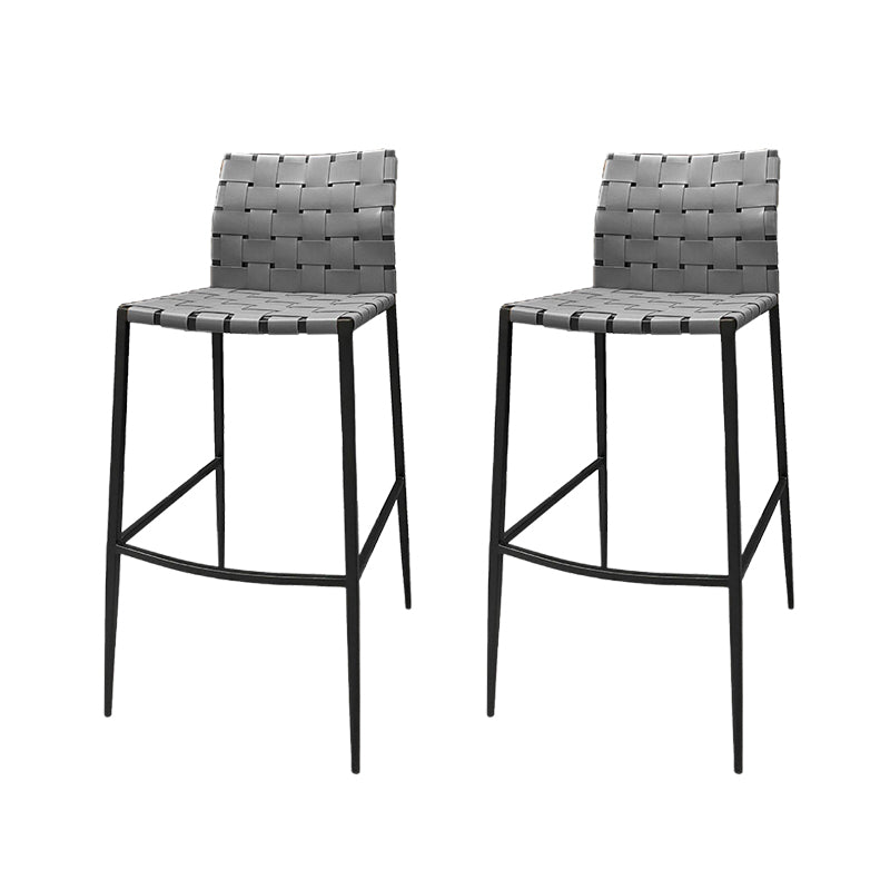 Industrial Style Backless Barstool Pu Leather Counter Bar Stool with Metal Legs