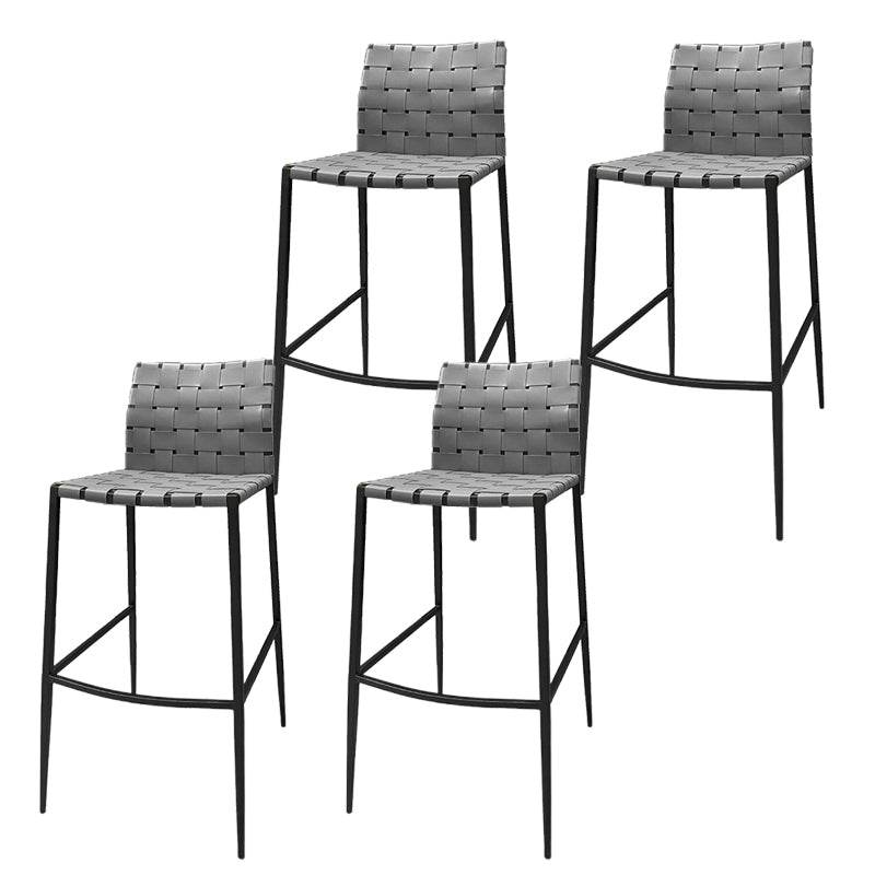 Industrial Style Backless Barstool Pu Leather Counter Bar Stool with Metal Legs