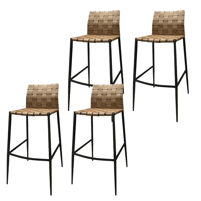 Industrial Style Backless Barstool Pu Leather Counter Bar Stool with Metal Legs