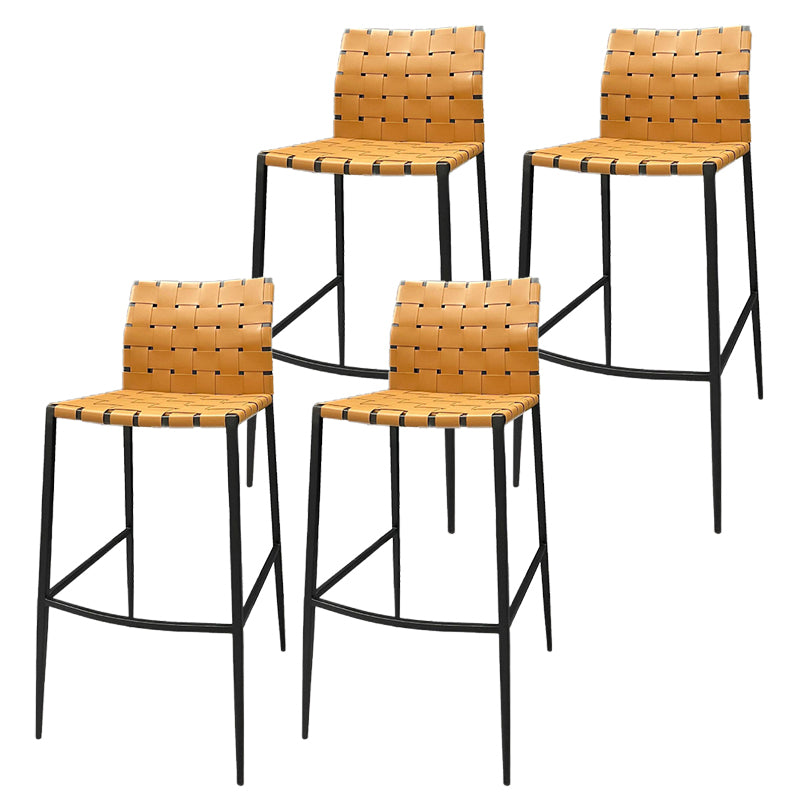 Industrial Style Backless Barstool Pu Leather Counter Bar Stool with Metal Legs
