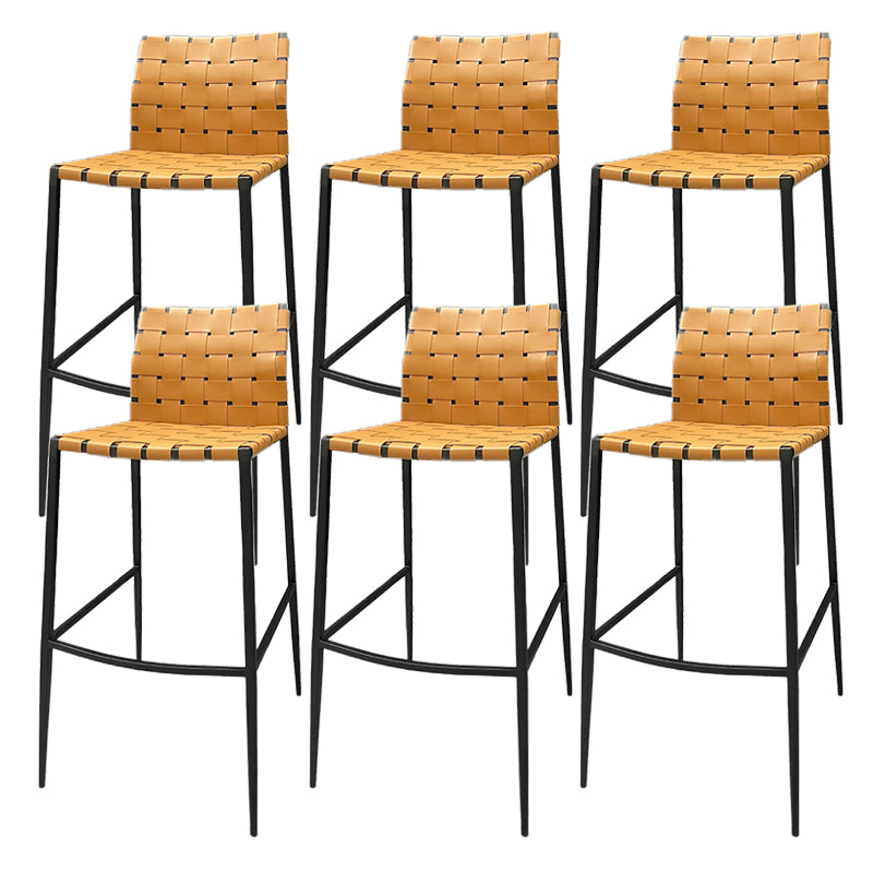 Industrial Style Backless Barstool Pu Leather Counter Bar Stool with Metal Legs