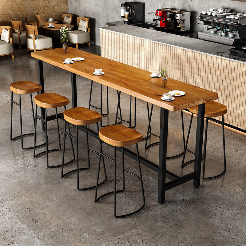 1/9 Pieces Bar Stool and Table Set Rectangular Pub Table Set