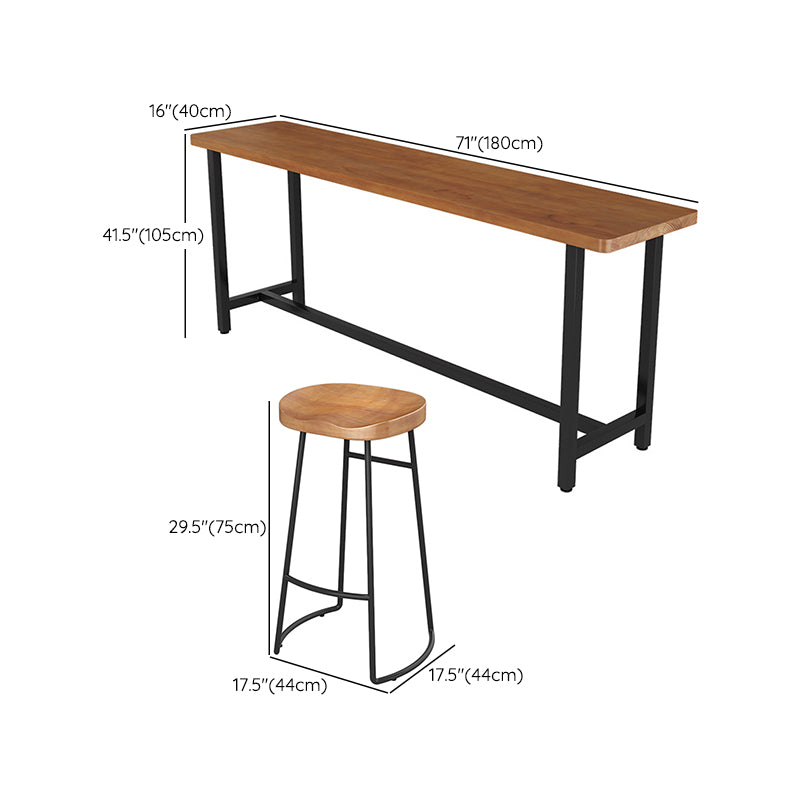 1/9 Pieces Bar Stool and Table Set Rectangular Pub Table Set